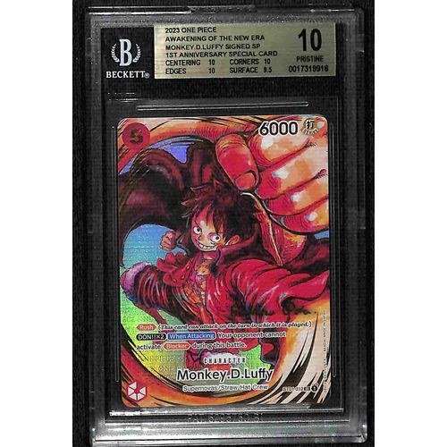 BGS 10 Monkey.D.Luffy Signed SP 1st Anniversary Special Card ST01-012 - 2023 One Piece Card Game Awakening Of The New Era #9916