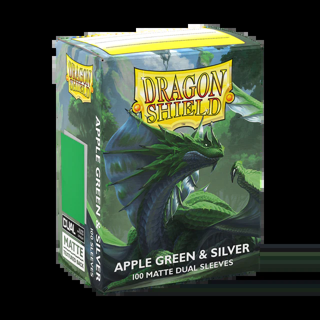 Dragon Shield: Sleeves – Matte Dual – Apple Green & Silver