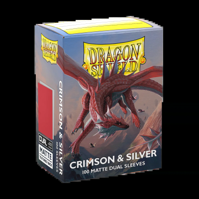 Dragon Shield: Sleeves – Matte Dual – Crimson & Silver — product image 1