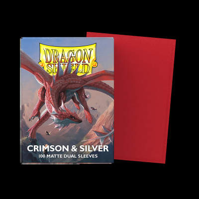 Dragon Shield: Sleeves – Matte Dual – Crimson & Silver — product image 2