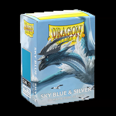 Dragon Shield: Sleeves – Matte Dual – Sky Blue & Silver — product image 1