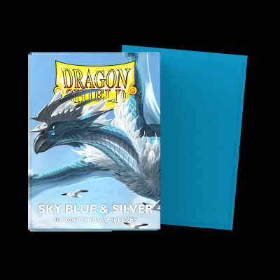 Dragon Shield: Sleeves – Matte Dual – Sky Blue & Silver — product image 2