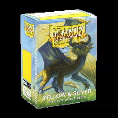 Dragon Shield: Sleeves – Matte Dual – Yellow & Silver — product image 1