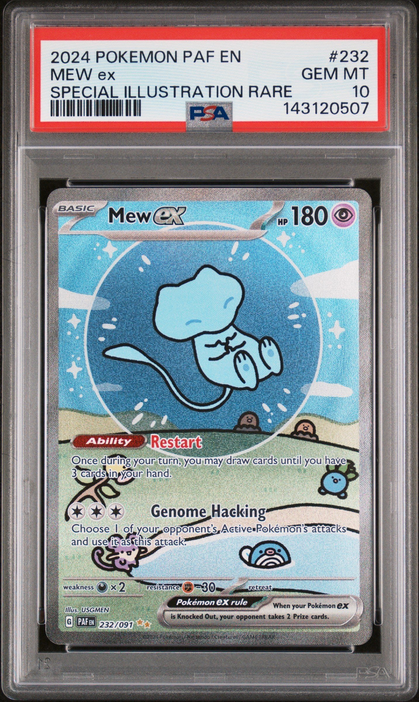 GEM MT 10 - MEW ex SPECIAL ILLUSTRATION RARE 2024 POKEMON PAF EN-PALDEAN FATES PSA