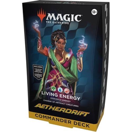 Magic The Gathering | Living Energy (Green/Blue/Red) Aetherdrift Commander Deck