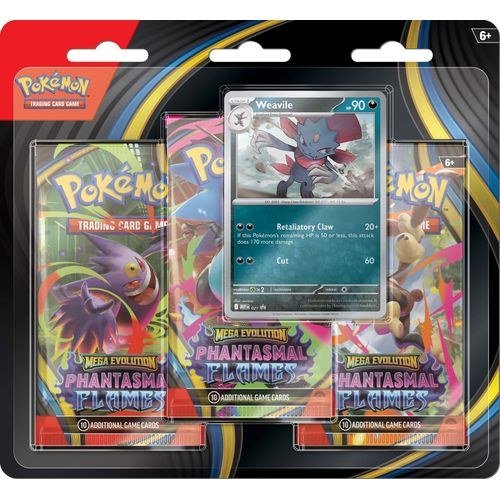Pokemon TCG: Mega Evolution ME02 - Phantasmal Flames Three Booster Blister