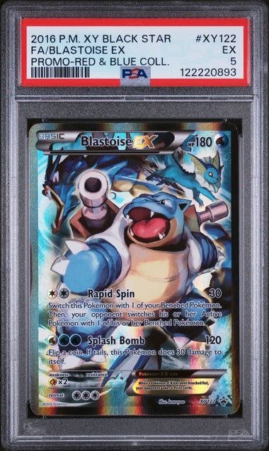PSA EX 5 - FA/BLASTOISE EX PROMO-RED & BLUE COLL. 2016 POKEMON XY BLACK STAR PROMO