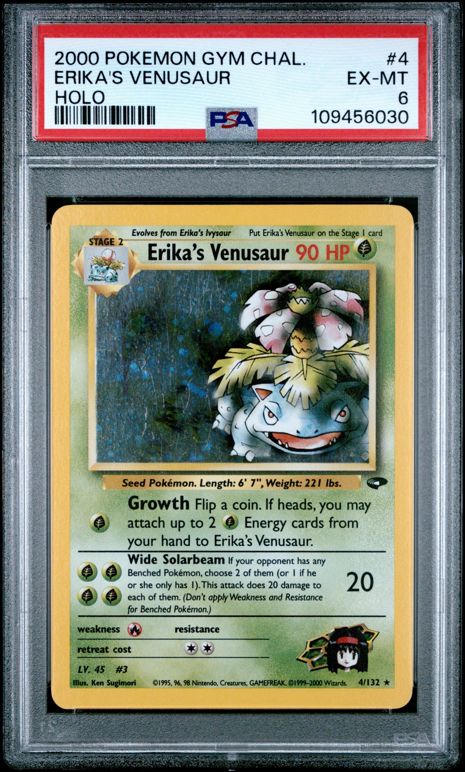PSA EX-MT 6 - 2000 POKEMON GYM CHALLENGE #4 ERIKA'S VENUSAUR HOLO