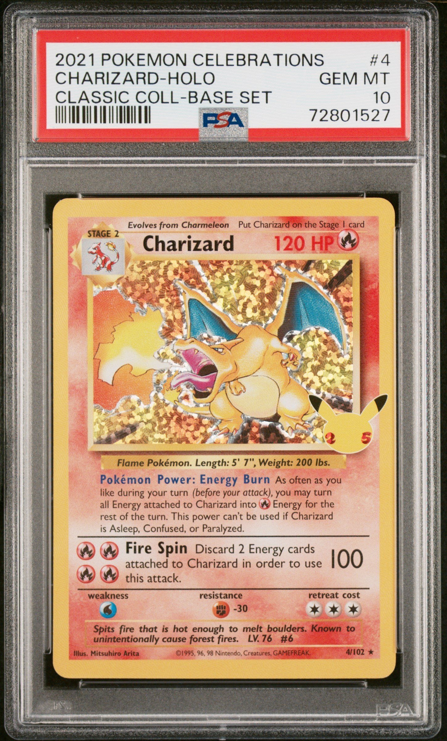 PSA GEM MT 10 - 2021 POKEMON CELEBRATIONS CLASSIC COLLECTION #4 CHARIZARD-HOLO CLASSIC COLL-BASE SET