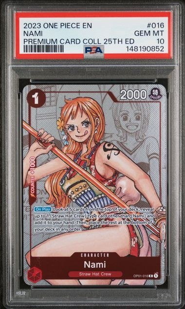 PSA GEM MT 10 - 2023 ONE PIECE PREMIUM BANDAI PREMIUM CARD COLLECTION 25TH EDITION #016 NAMI