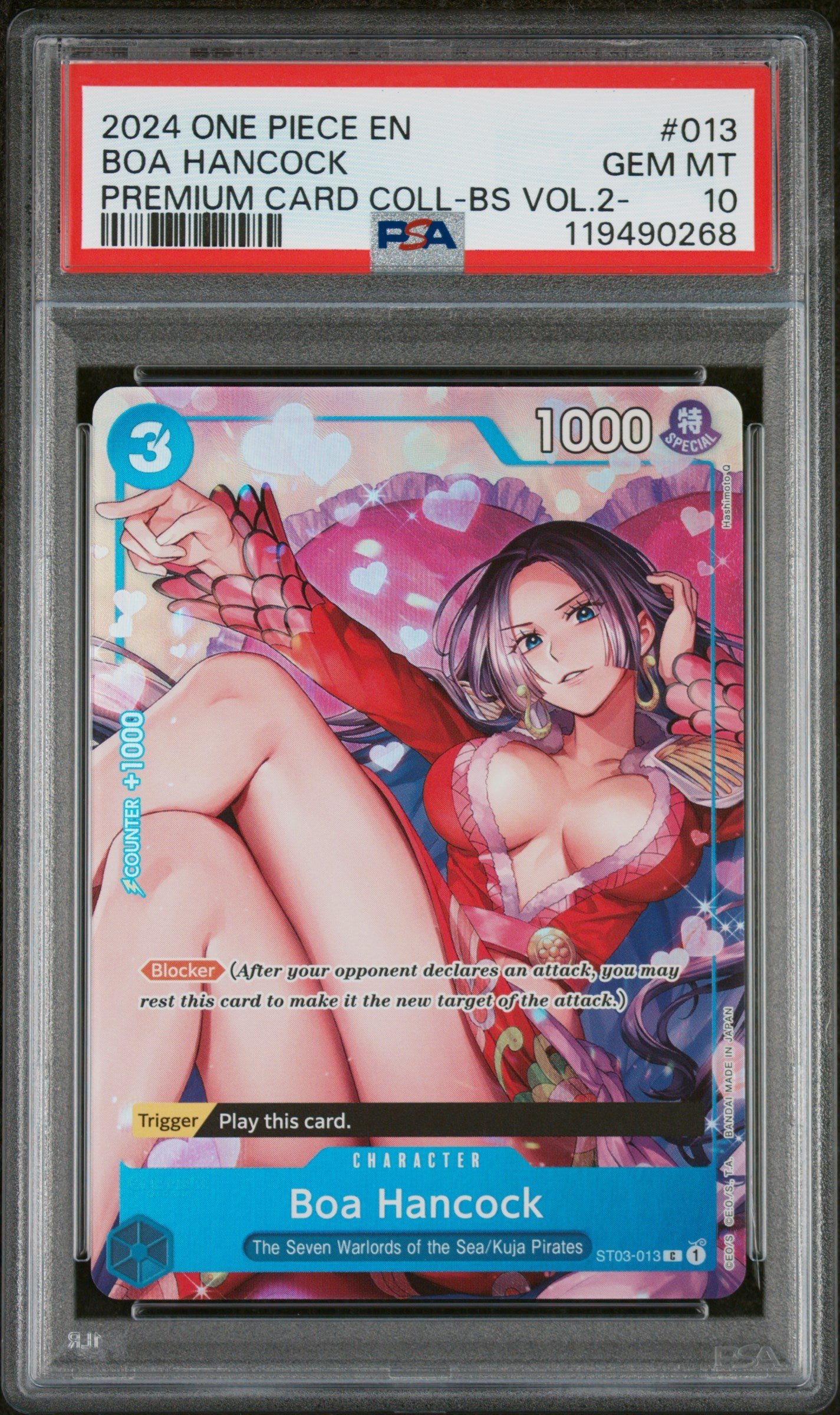 PSA GEM MT 10 - 2024 ONE PIECE PREMIUM CARD COLLECTION -BEST SELECTION VOL.2- #013 BOA HANCOCK PREMIUM CARD COLL-BS VOL.2-