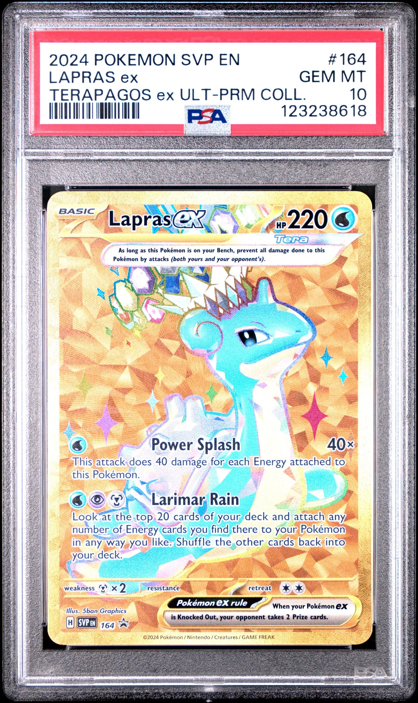PSA GEM MT 10 - 2024 POKEMON SVP EN-SV BLACK STAR PROMO #164 LAPRAS ex ULTRA-PREMIUM COLLECTION
