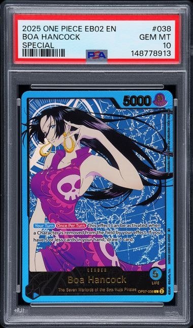 PSA GEM MT 10 - BOA HANCOCK SPECIAL 2025 ONE PIECE EB02-EXTRA BOOSTER -ANIME 25TH COLLECTION-