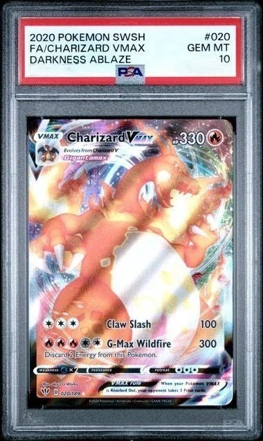 PSA GEM MT 10 - FA/CHARIZARD VMAX DARKNESS ABLAZE 2020 POKEMON SWORD & SHIELD DARKNESS ABLAZE