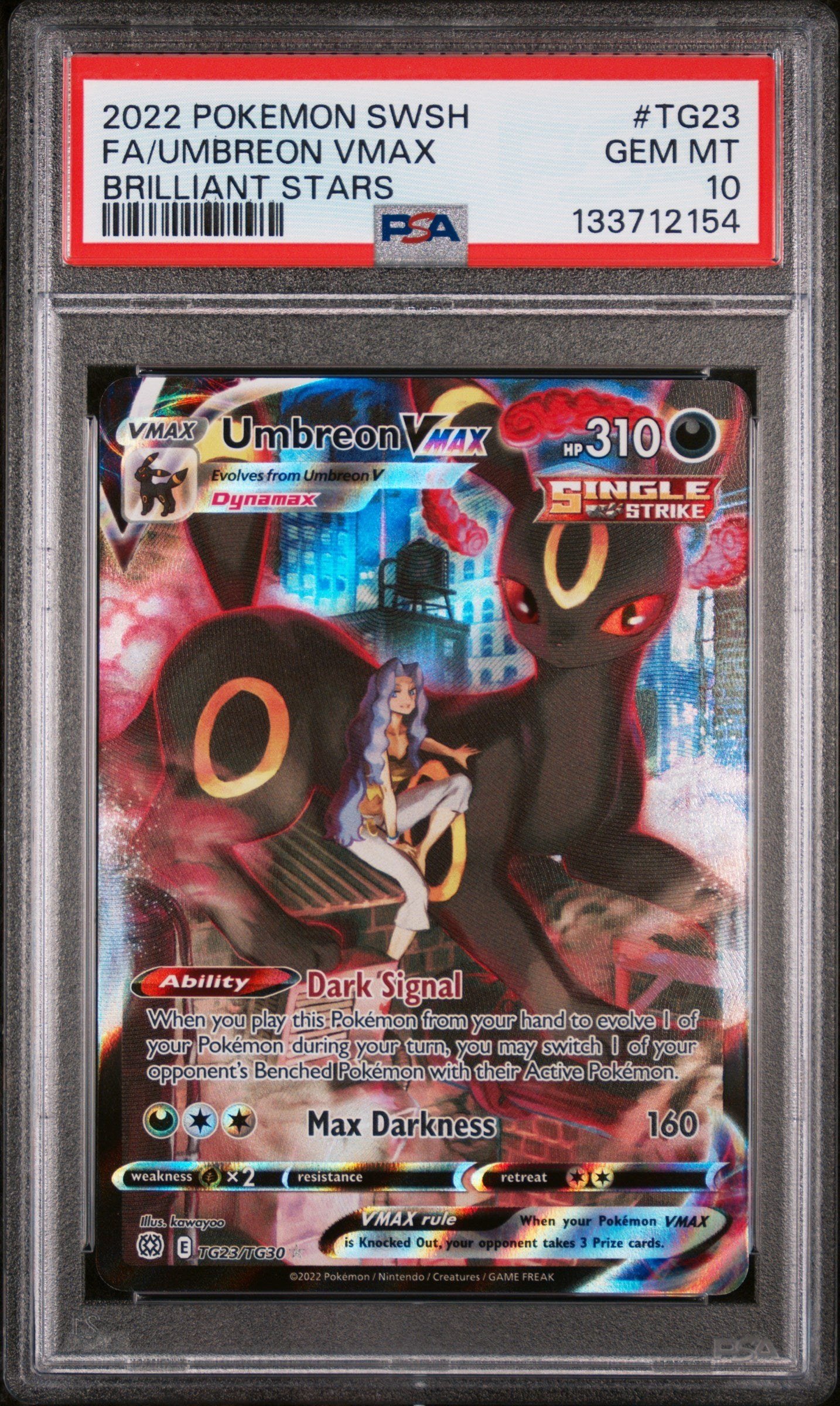 PSA GEM MT 10 - FA/UMBREON VMAX BRILLIANT STARS 2022 POKEMON SWORD & SHIELD BRILLIANT STARS
