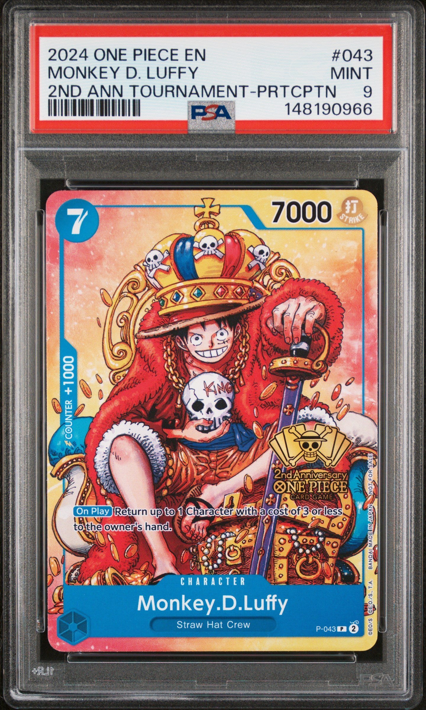 PSA MINT 9 - 2025 ONE PIECE PROMOS #081 DRACULE MIHAWK OP11 RELEASE EVENT-WINNER