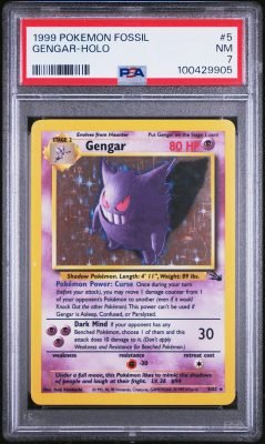 PSA NM 7 - 1999 POKEMON FOSSIL #5 GENGAR-HOLO — product image 1
