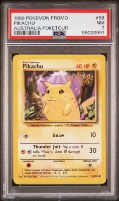 PSA NM 7 - PIKACHU AUSTRALIA POKETOUR 1999 POKEMON GAME PROMO — product image 1