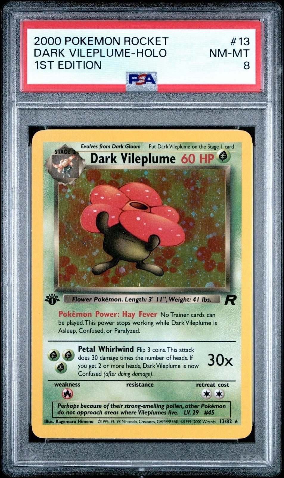 PSA NM-MT 8 - DARK VILEPLUME-HOLO 1ST EDITION 2000 POKEMON ROCKET