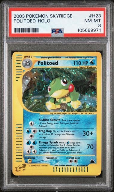 PSA NM-MT 8 - POLITOED-HOLO 2003 POKEMON SKYRIDGE