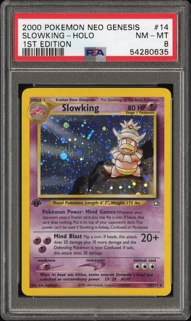 PSA NM-MT 8 - SLOWKING-HOLO 1ST EDITION 2000 POKEMON NEO GENESIS 1ST EDITION
