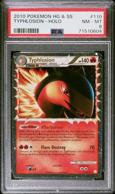 PSA NM-MT 8 - TYPHLOSION-HOLO 2010 POKEMON HEARTGOLD & SOULSILVER